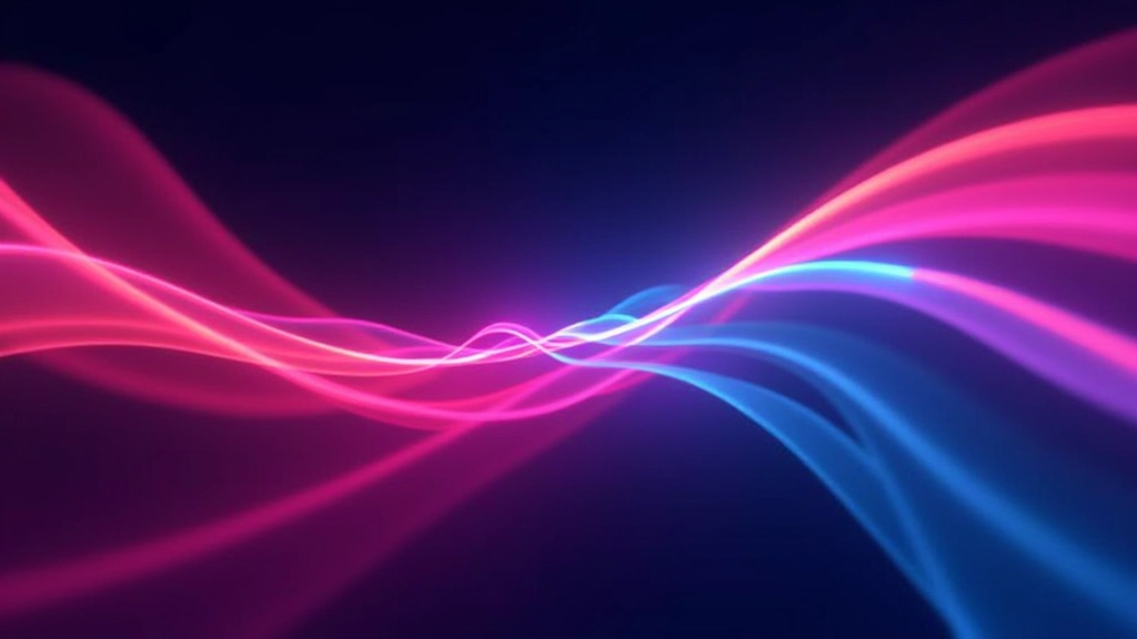 Futuristische animatie visualisatie met geometrische vormen en vloeiende beweging in neonkleuren