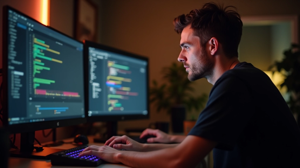 Motion designer aan het werk met animatiesoftware in professionele studio