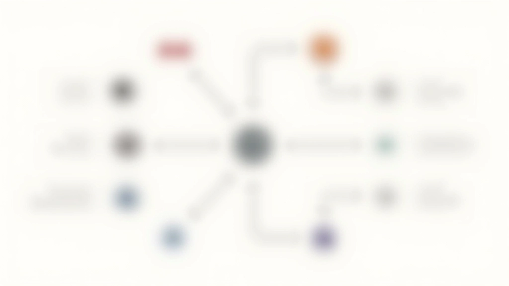 Workflow diagram met pijlen tussen verschillende tools: Blender, After Effects, Figma, en Nuke interconnected in modern workspace