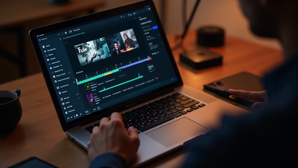 Computerscherm met motion design timeline en animatie layers in professionele software interface